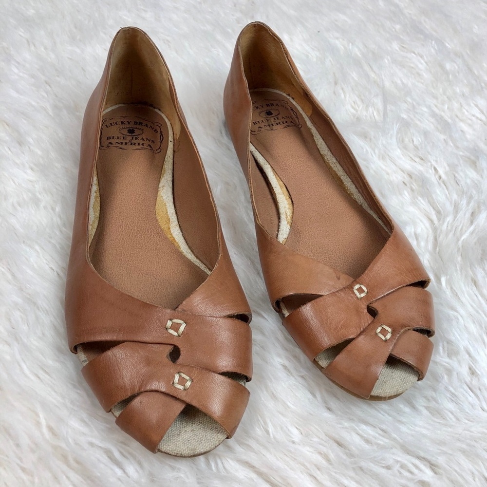 LUCKY BRAND Leather Stitched flats
